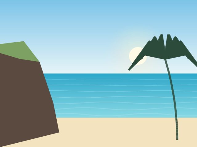 Illustration: Sample artwork: Beach and cliff 1
