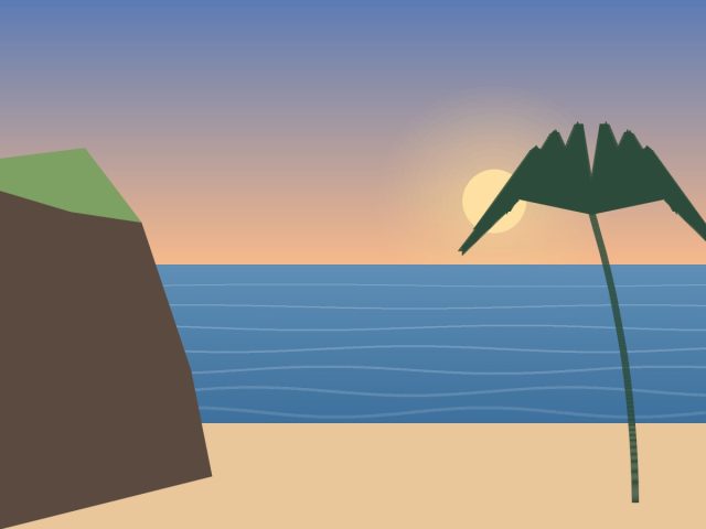 Illustration: Sample artwork: Beach and cliff 2