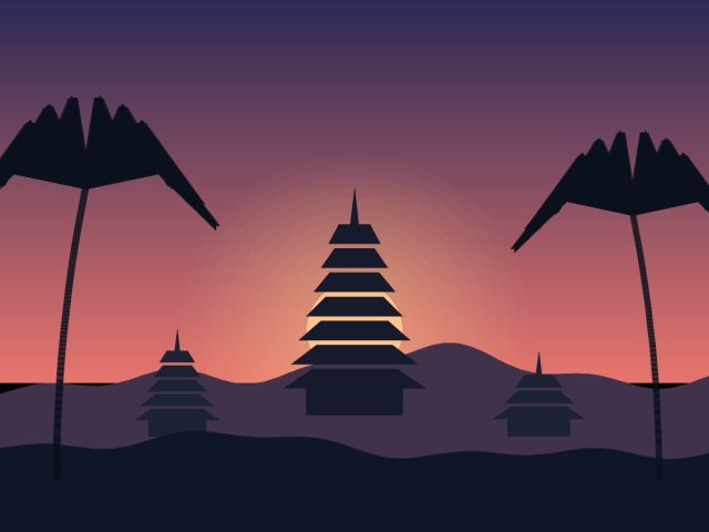 Illustration: Sample artwork: Temple at dusk 2