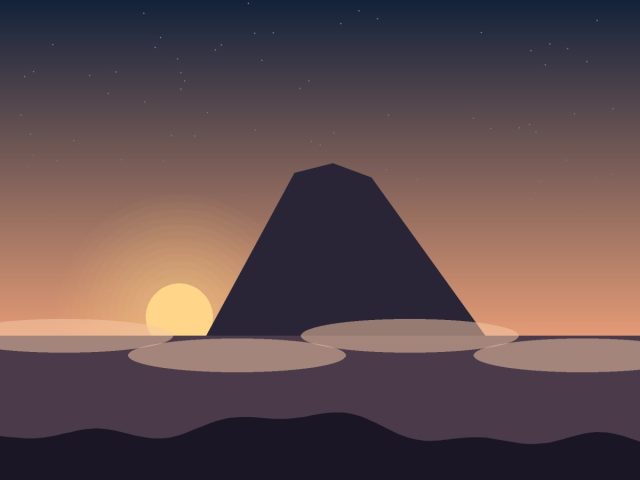 Illustration: Sample artwork: Volcano sunrise 2
